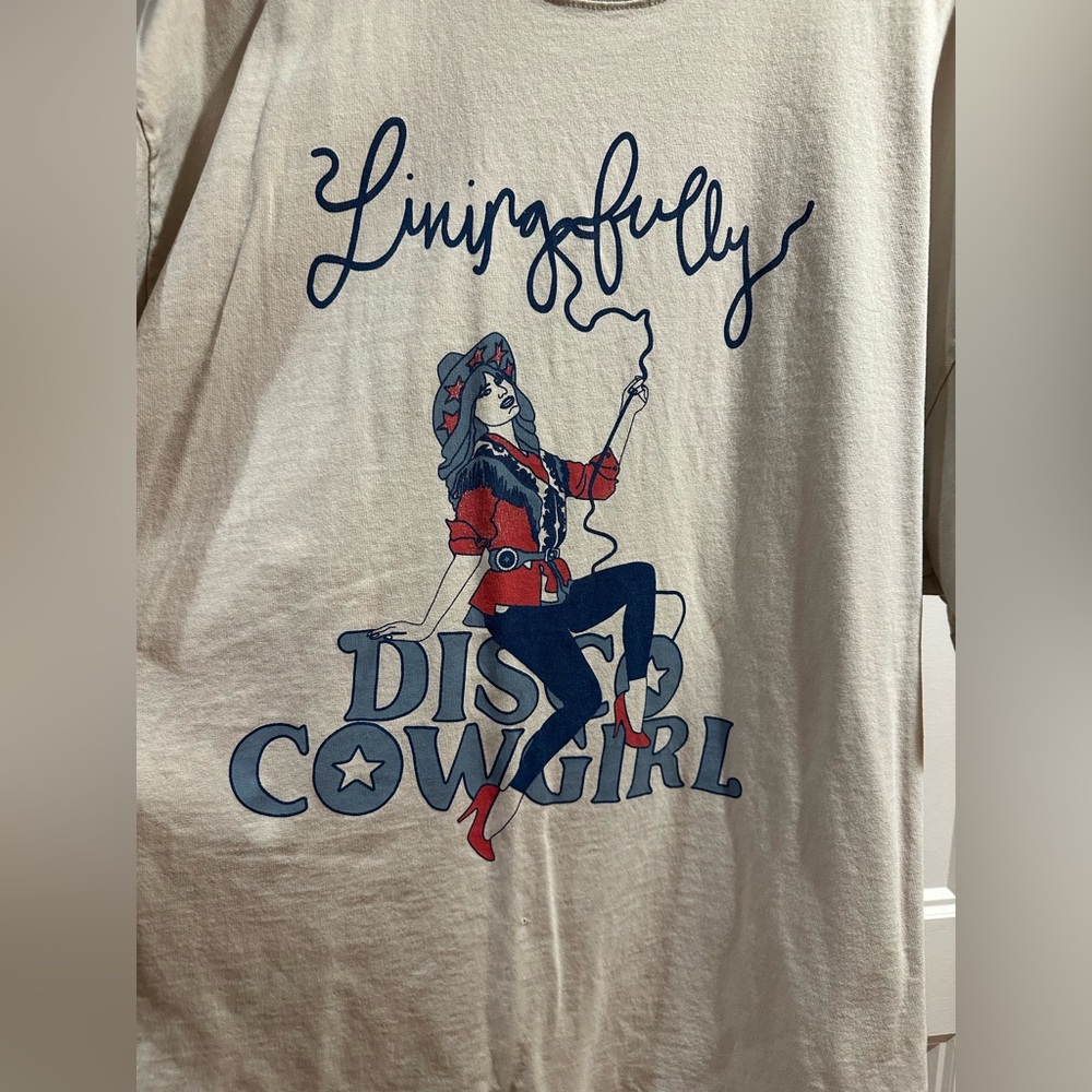 Mallory Ervin / Living Fully Co collab with Disco Cowgirl Shirt - Creamy grayish
